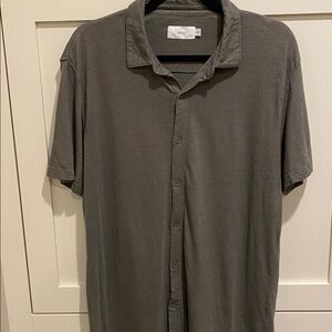 ONIA linen blend button up L